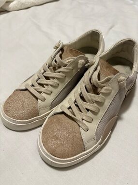 Dolce Vita Neutral Beige & Tan Lace-Up Sneakers